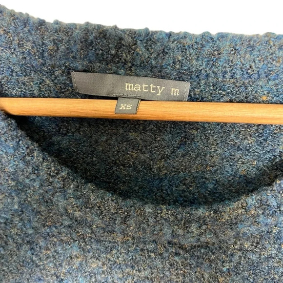 Matty M Blue Chenille Sweater Women's Size XS Style Number MS4451CAT - Picture 3 of 8